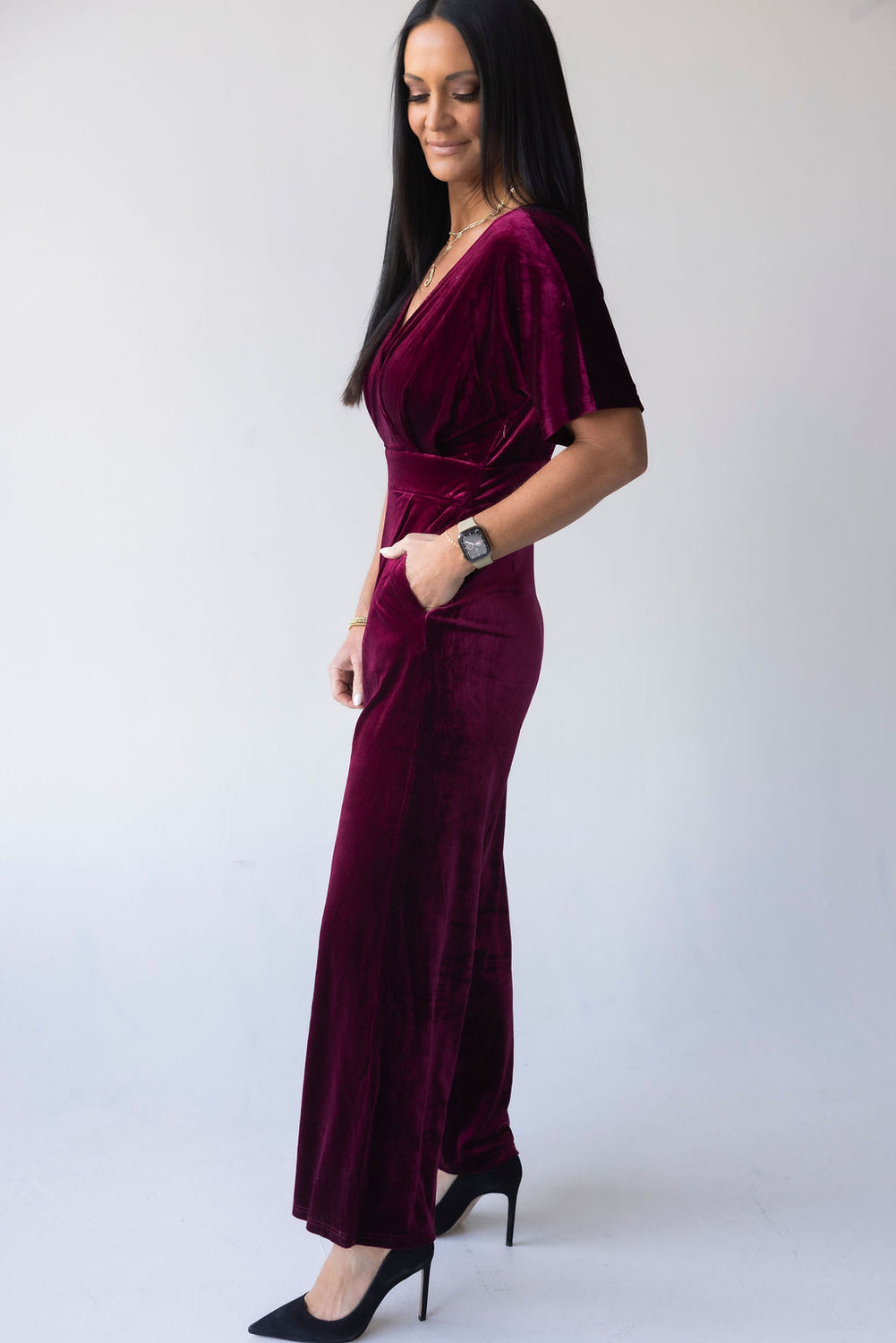 Zarah Velvet Pocketed Jumpsuit