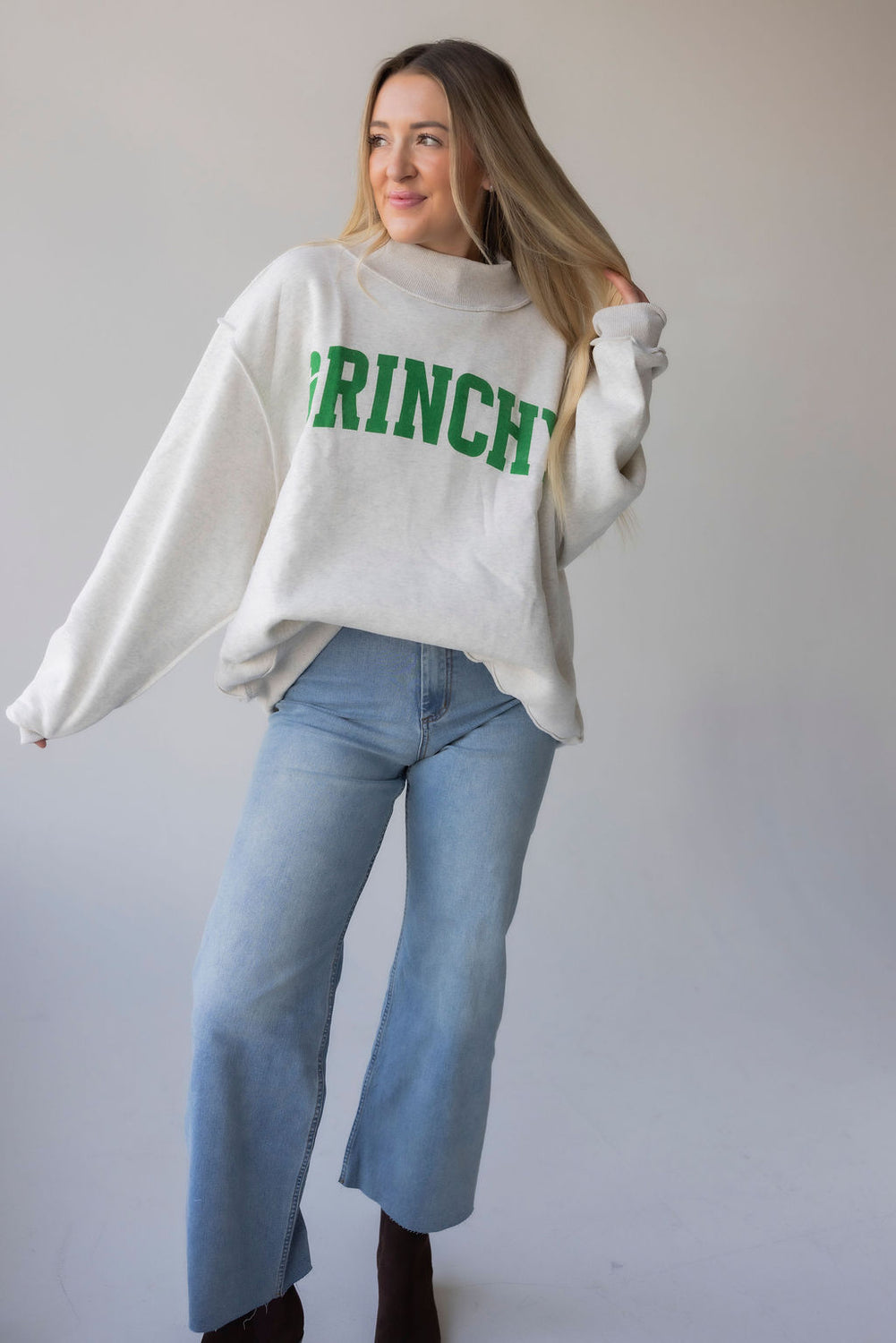 Grinchy-Merry Reversible Mock Neck Sweatshirt
