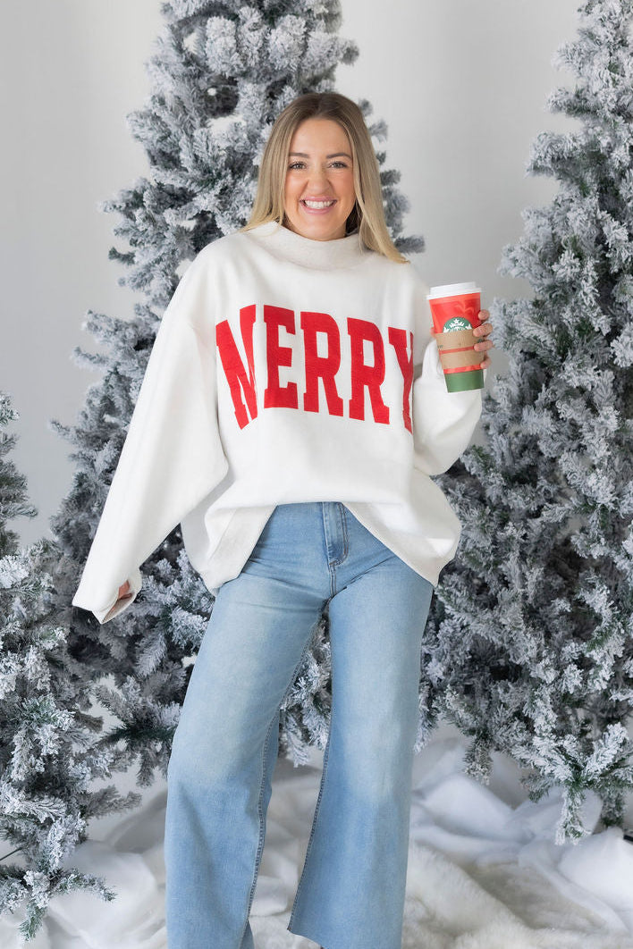Grinchy-Merry Reversible Mock Neck Sweatshirt