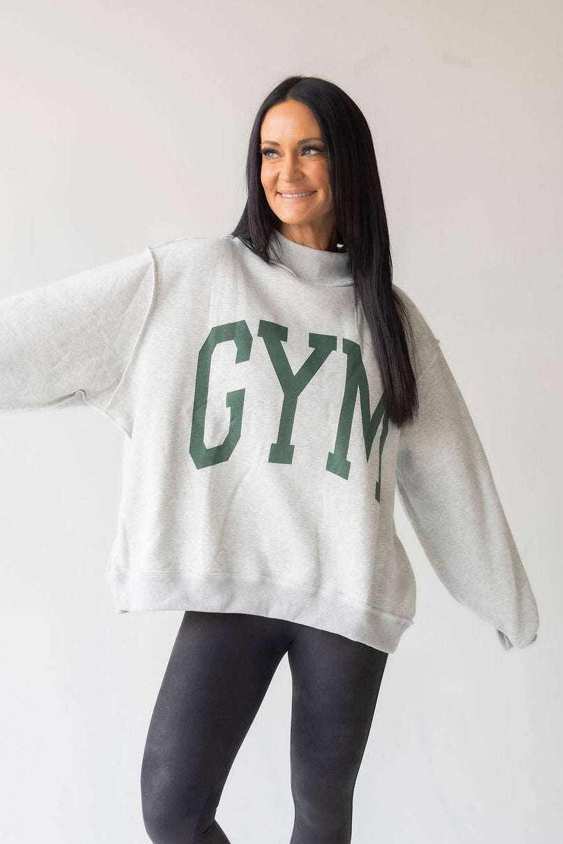 Bed-Gym Reversible Mock Neck Sweatshirt