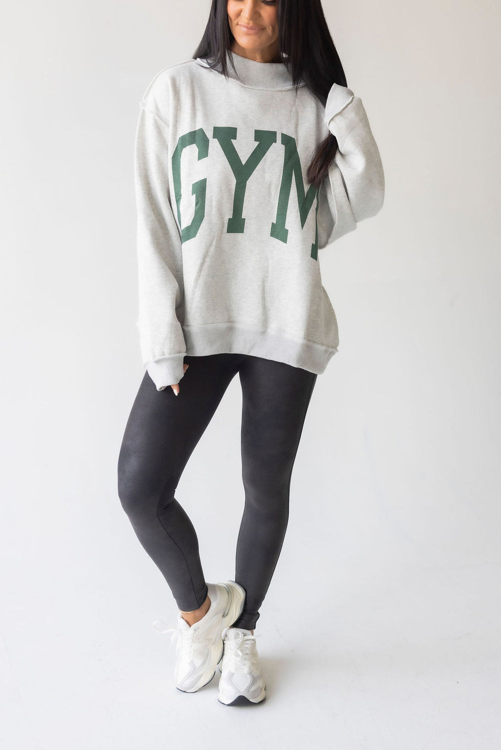 Bed-Gym Reversible Mock Neck Sweatshirt