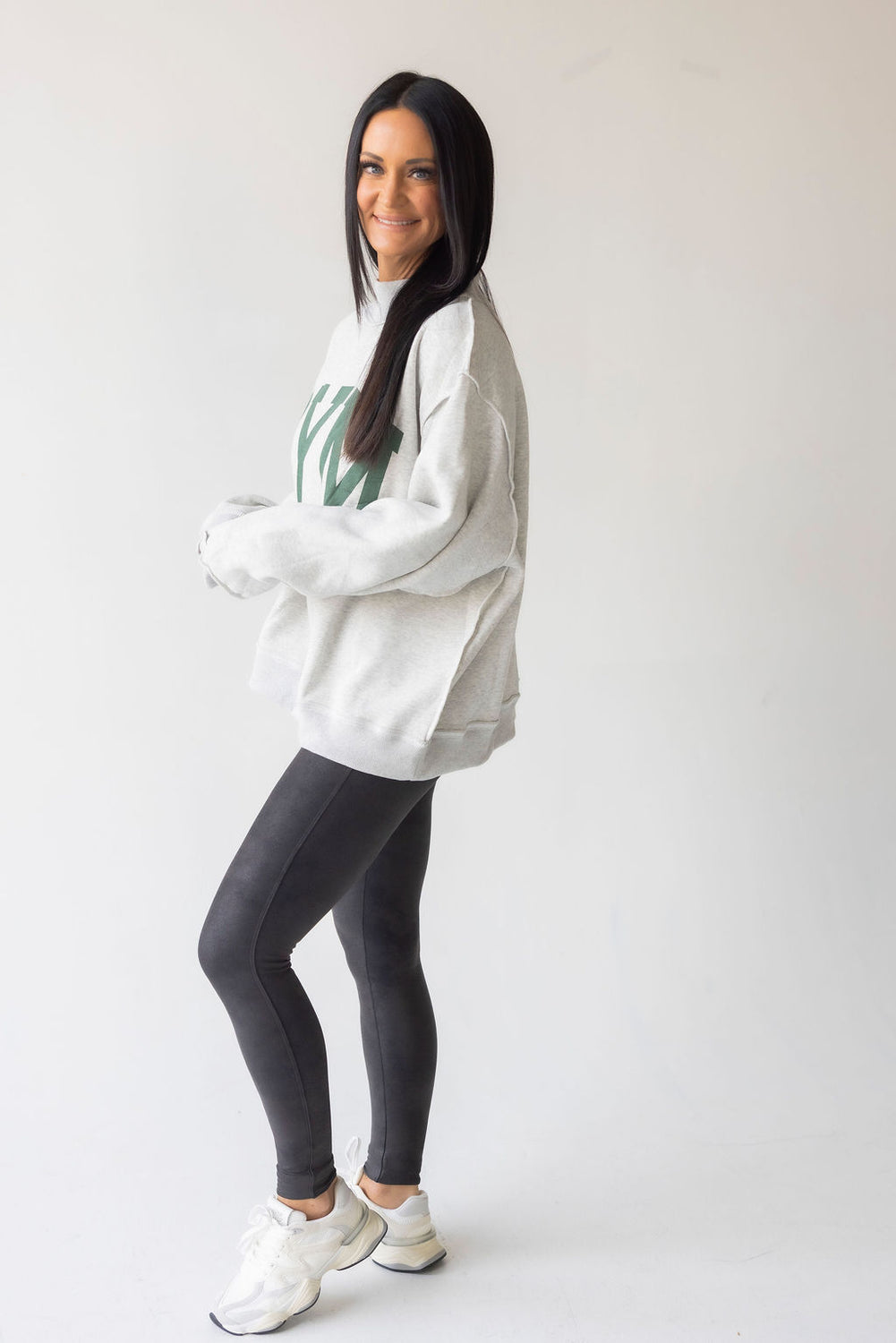 Bed-Gym Reversible Mock Neck Sweatshirt