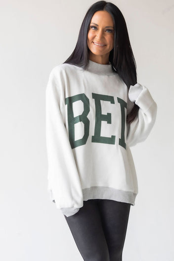 Bed-Gym Reversible Mock Neck Sweatshirt