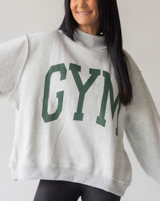 Bed-Gym Reversible Mock Neck Sweatshirt