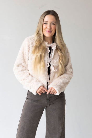 Heather Ribbon Tie Velvet Jacket