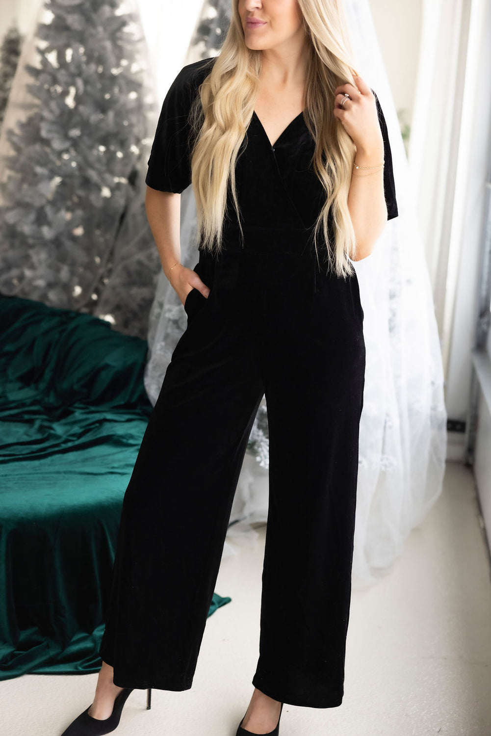 Zarah Velvet Pocketed Jumpsuit