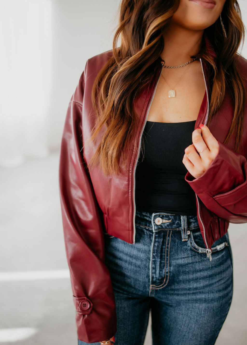 image of Anne Faux Leather Jacket