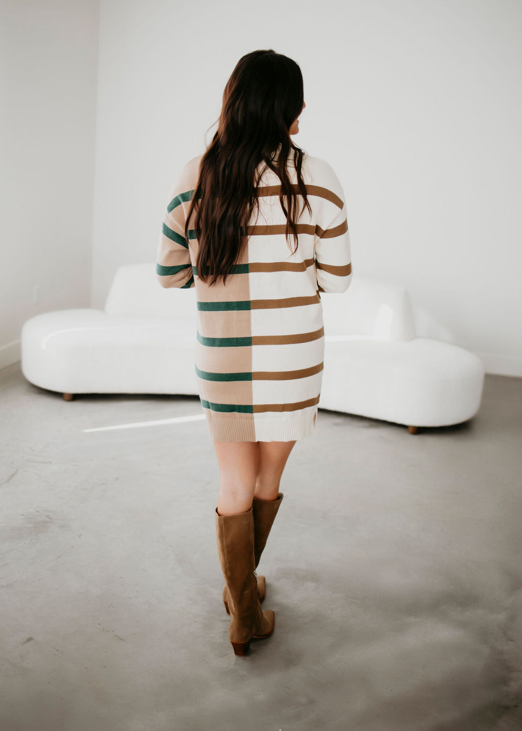 Javie Striped Colorblock Sweater Dress