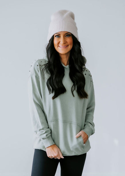 East Studded Hoodie by Lily & Lottie product view