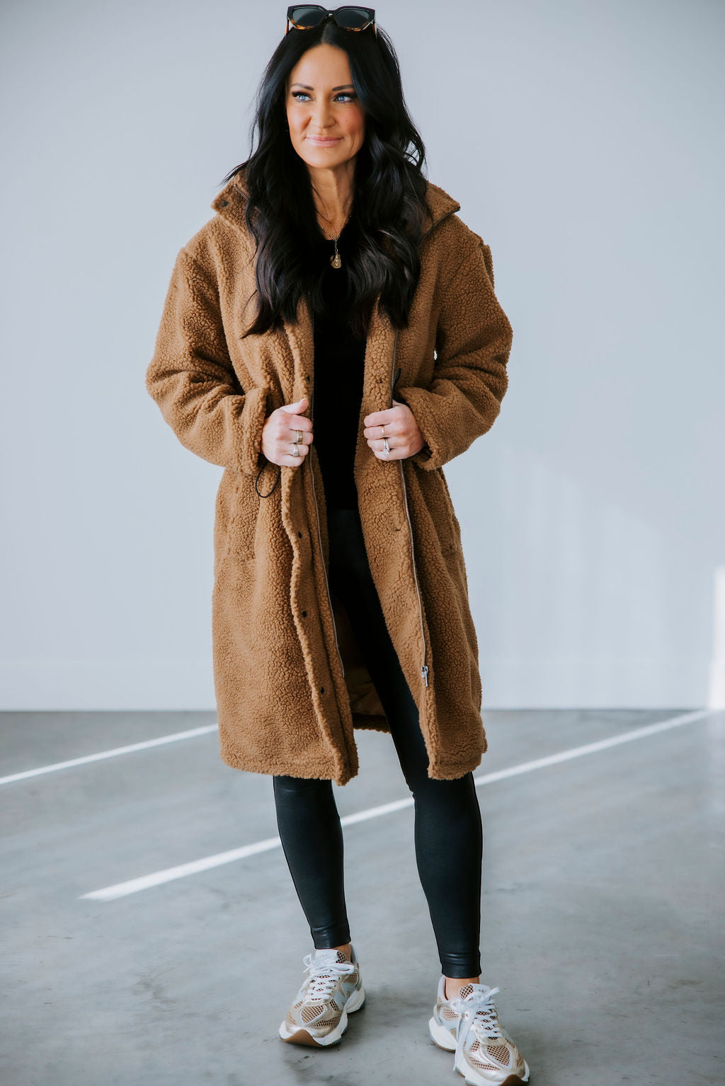 image of Mila Long Sherpa Coat