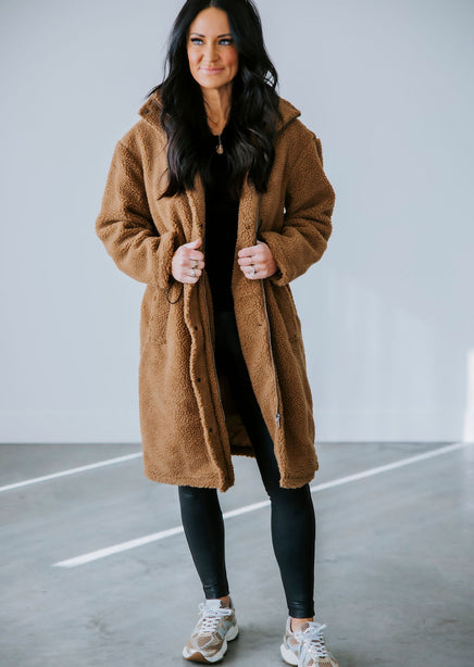 Mila Long Sherpa Coat | Lauriebelles