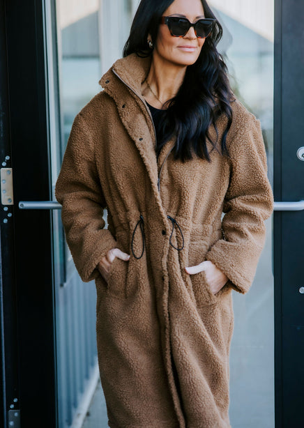 Mila Long Sherpa Coat | Lauriebelles