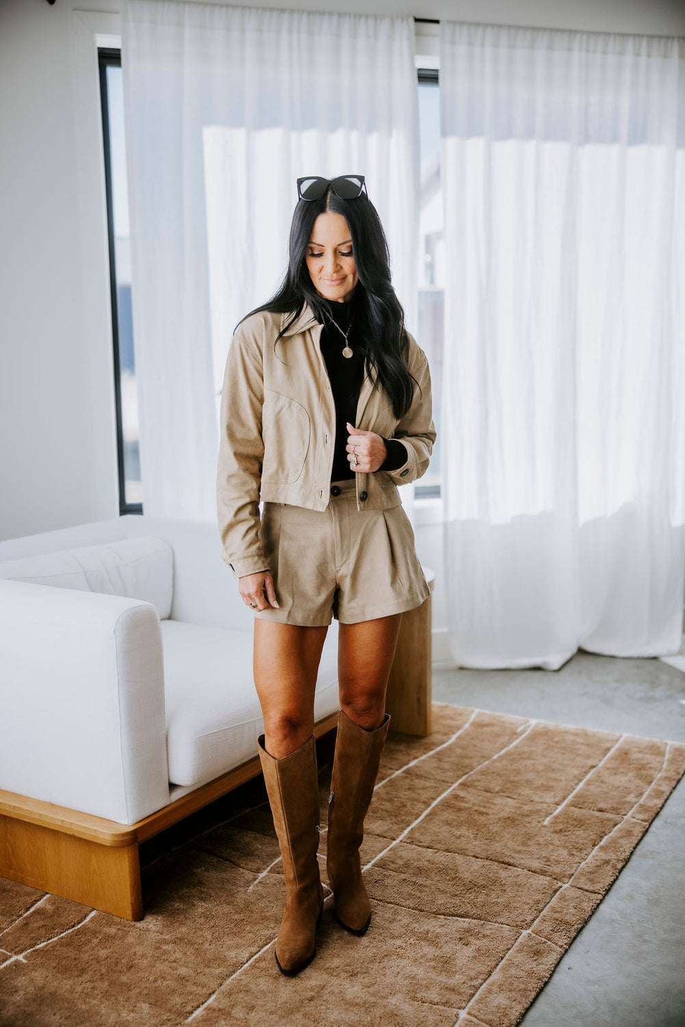 Harlynn Pleated Suede Shorts