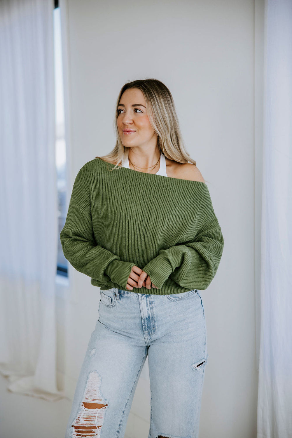 Justin Waffle Knit Sweater