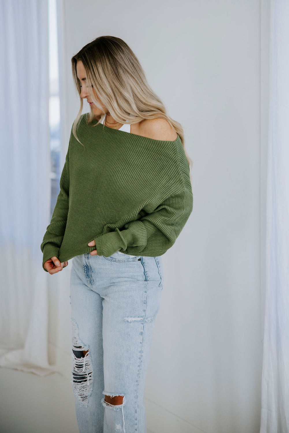 Justin Waffle Knit Sweater