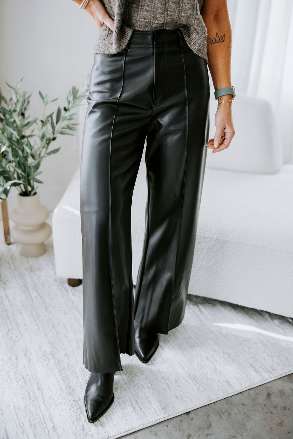 Hilarie Faux Leather Pants