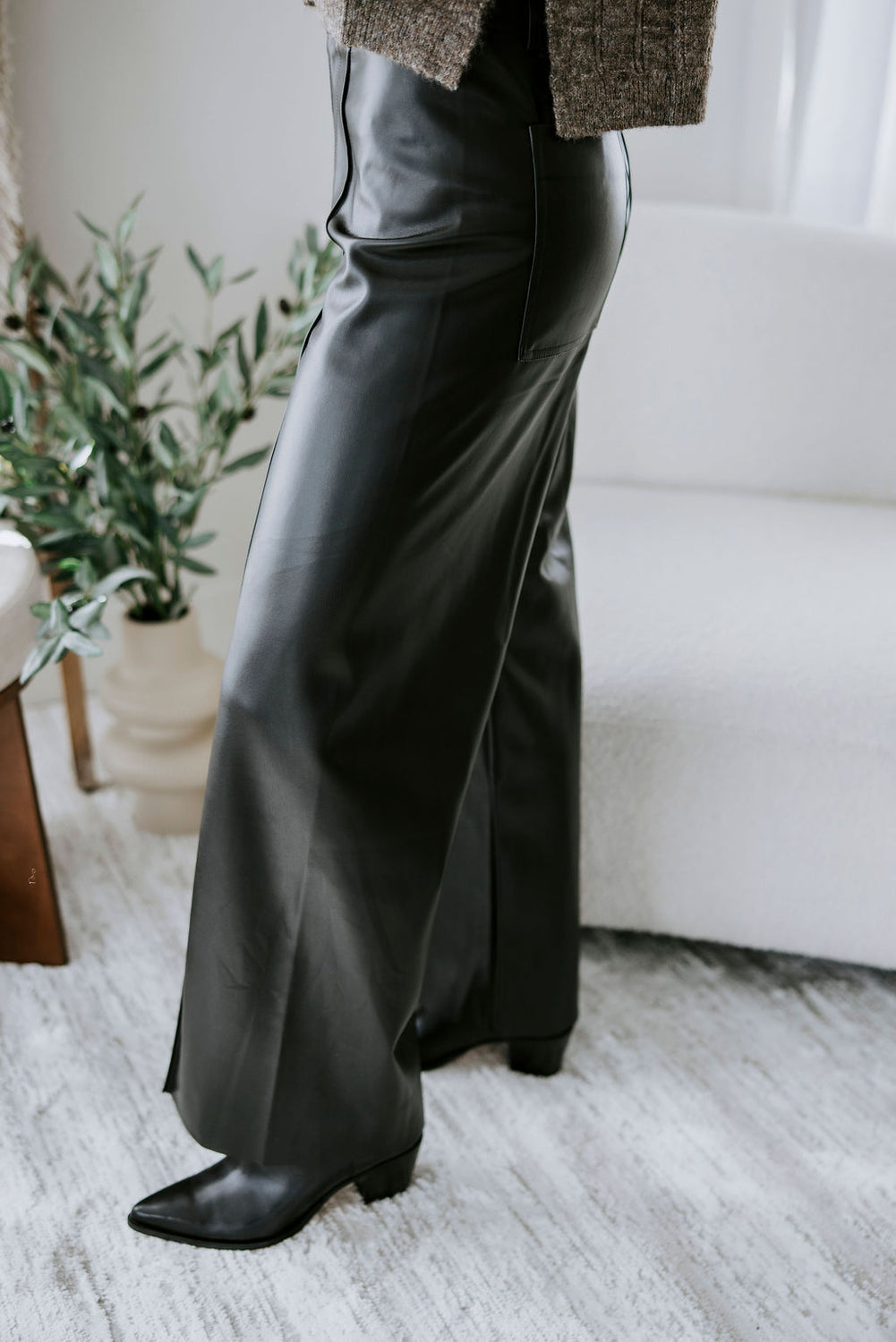 Hilarie Faux Leather Pants