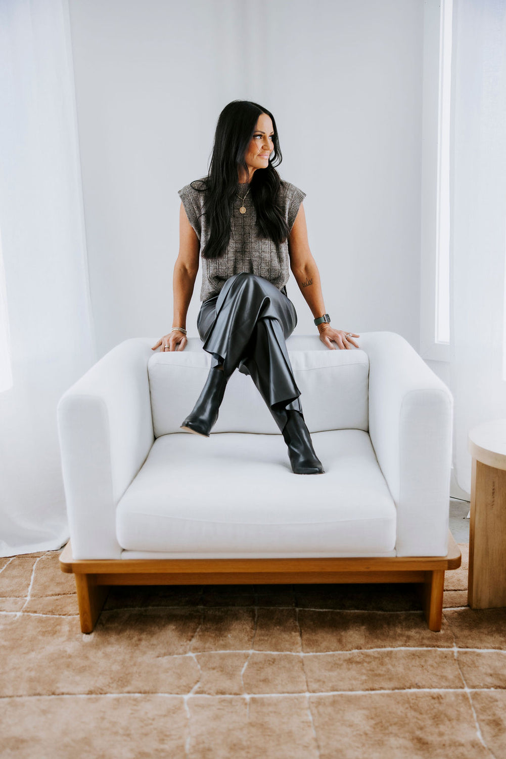 Hilarie Faux Leather Pants