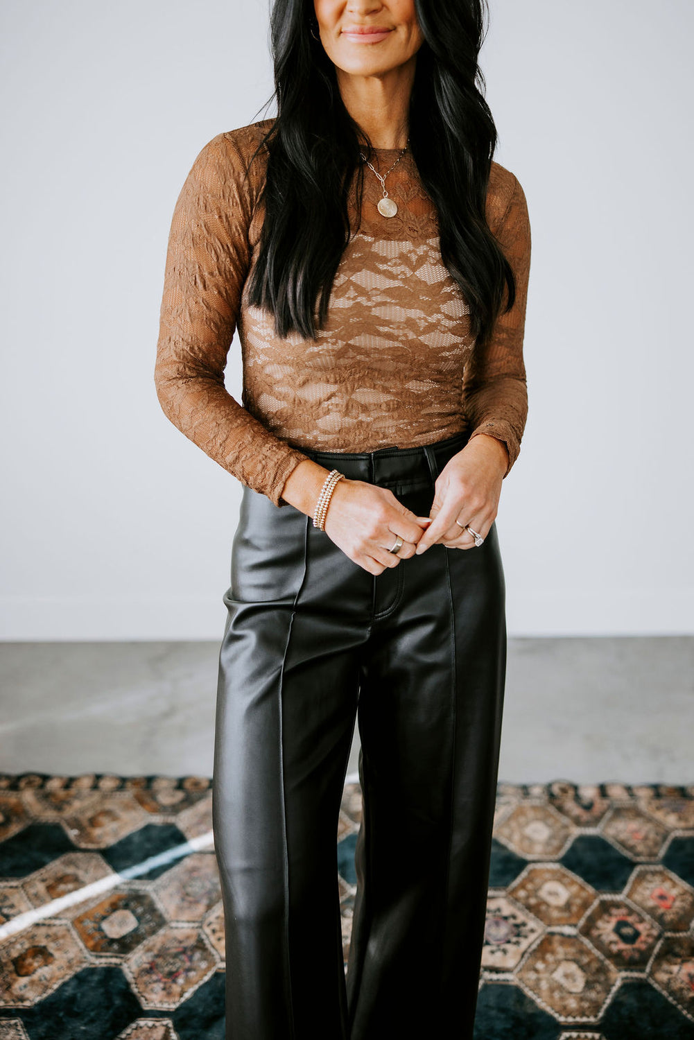 Kattie Floral Textured Mesh Top