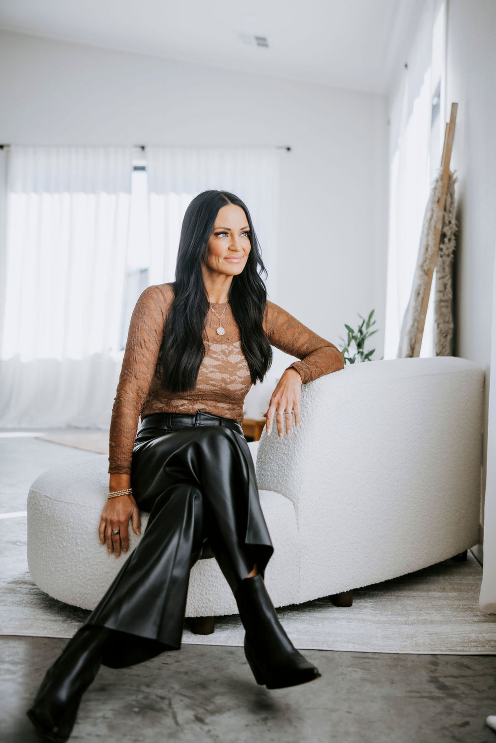 Kattie Floral Textured Mesh Top