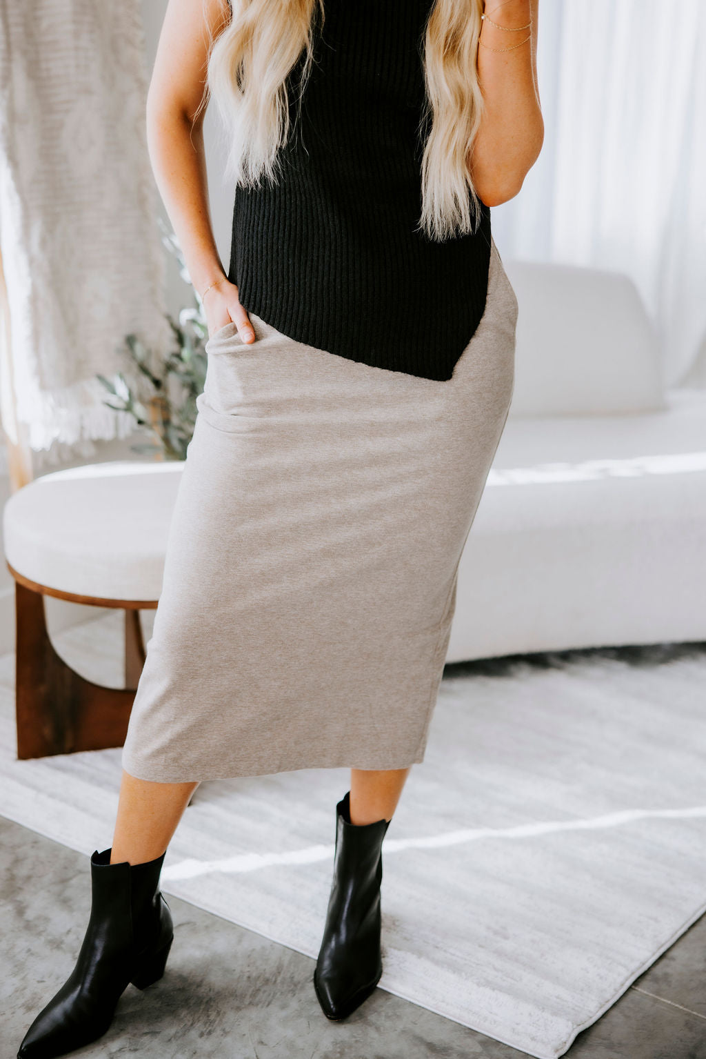 image of Ester Knit Midi Skirt