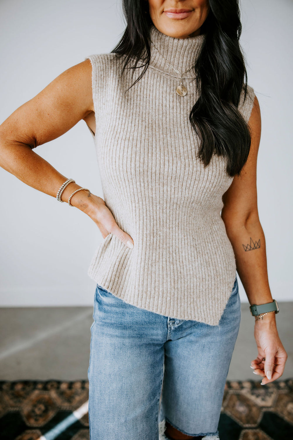Lanae Sleeveless Turtleneck Sweater