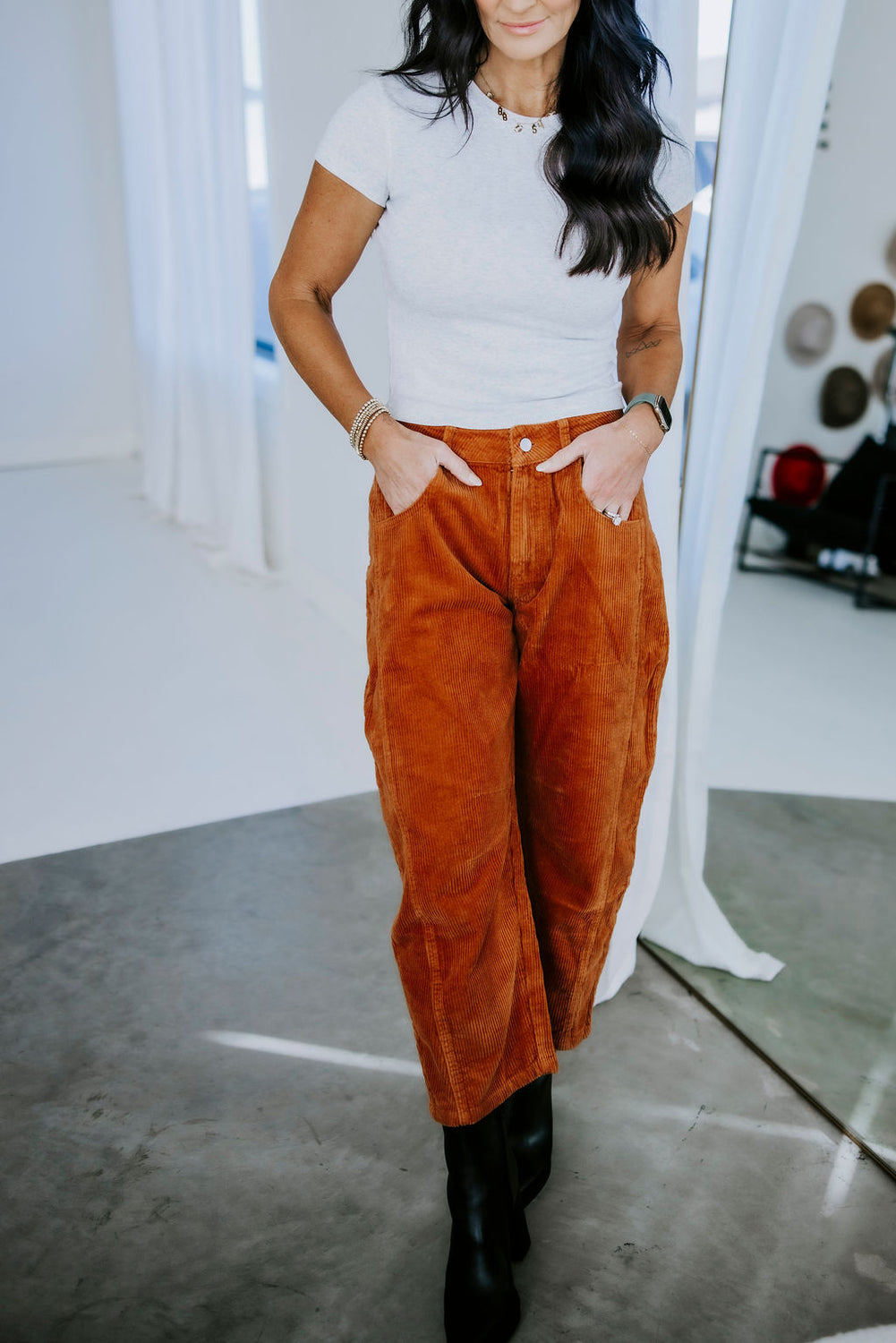 Cassidie Corduroy Barrel Pants