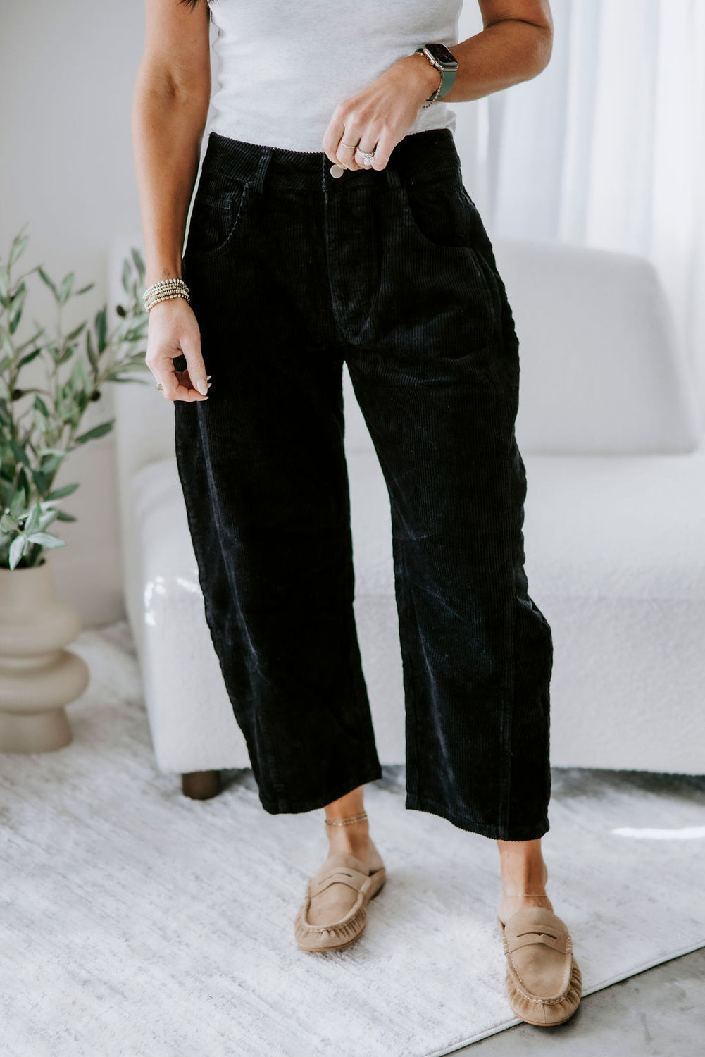 Cassidie Corduroy Barrel Pants