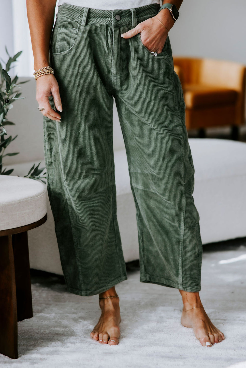 Cassidie Corduroy Barrel Pants