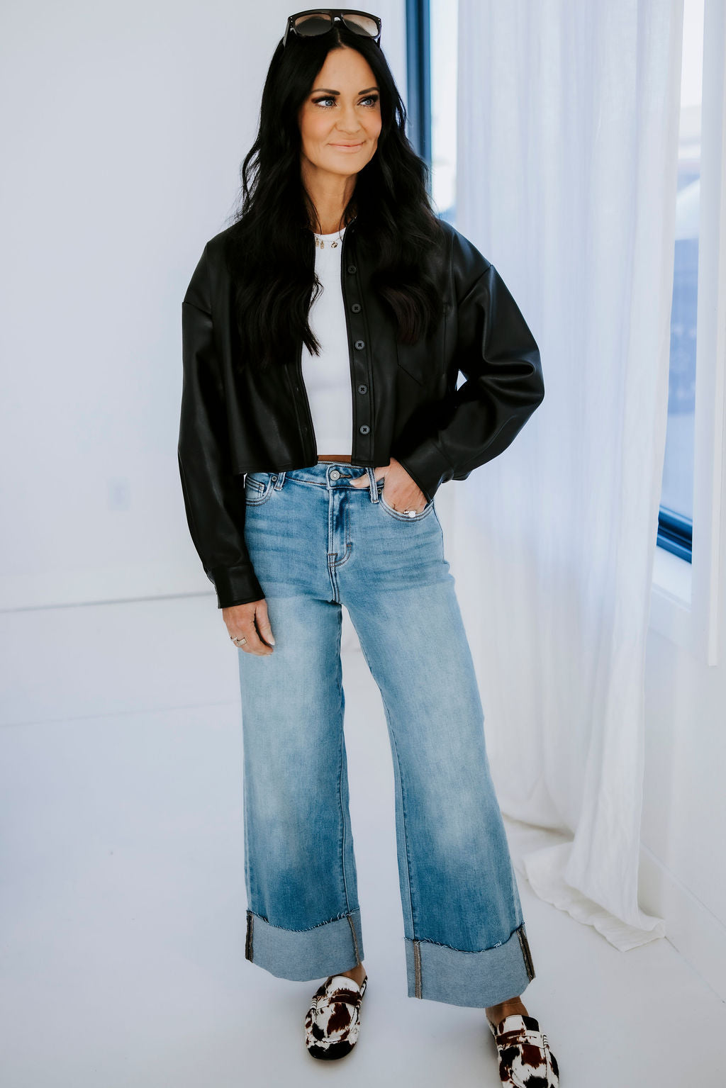 トップス HAENGNAE Hansin Hidden Wide Leg Jeans | Lauriebelles