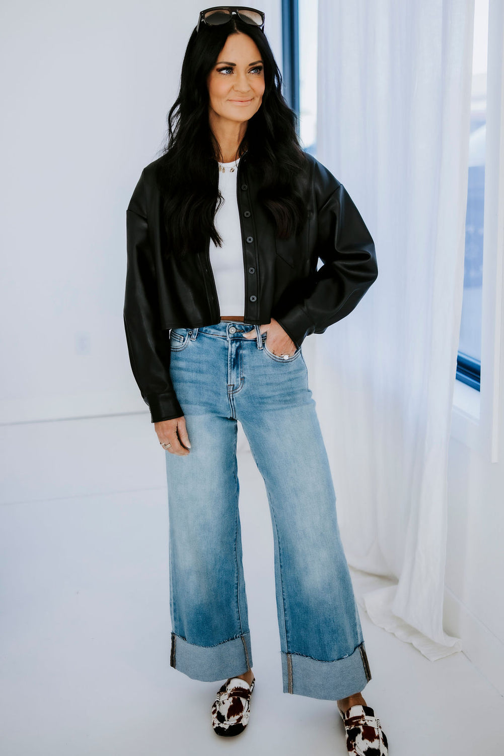 Hansin Hidden Wide Leg Jeans