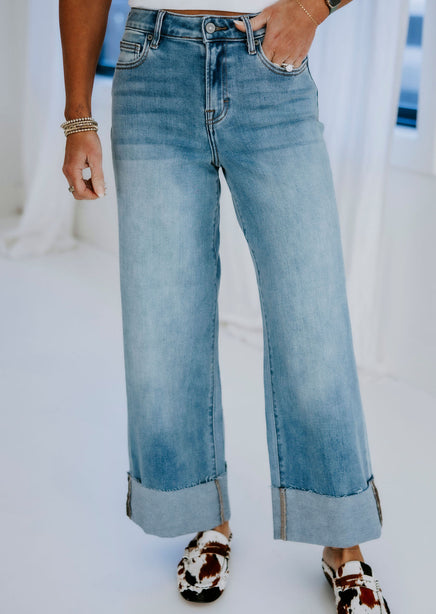 Hansin Hidden Wide Leg Jeans product view