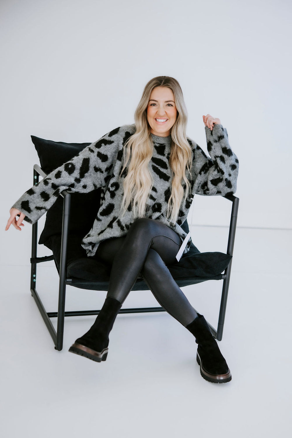 Olenna Oversized Leopard Print Sweater