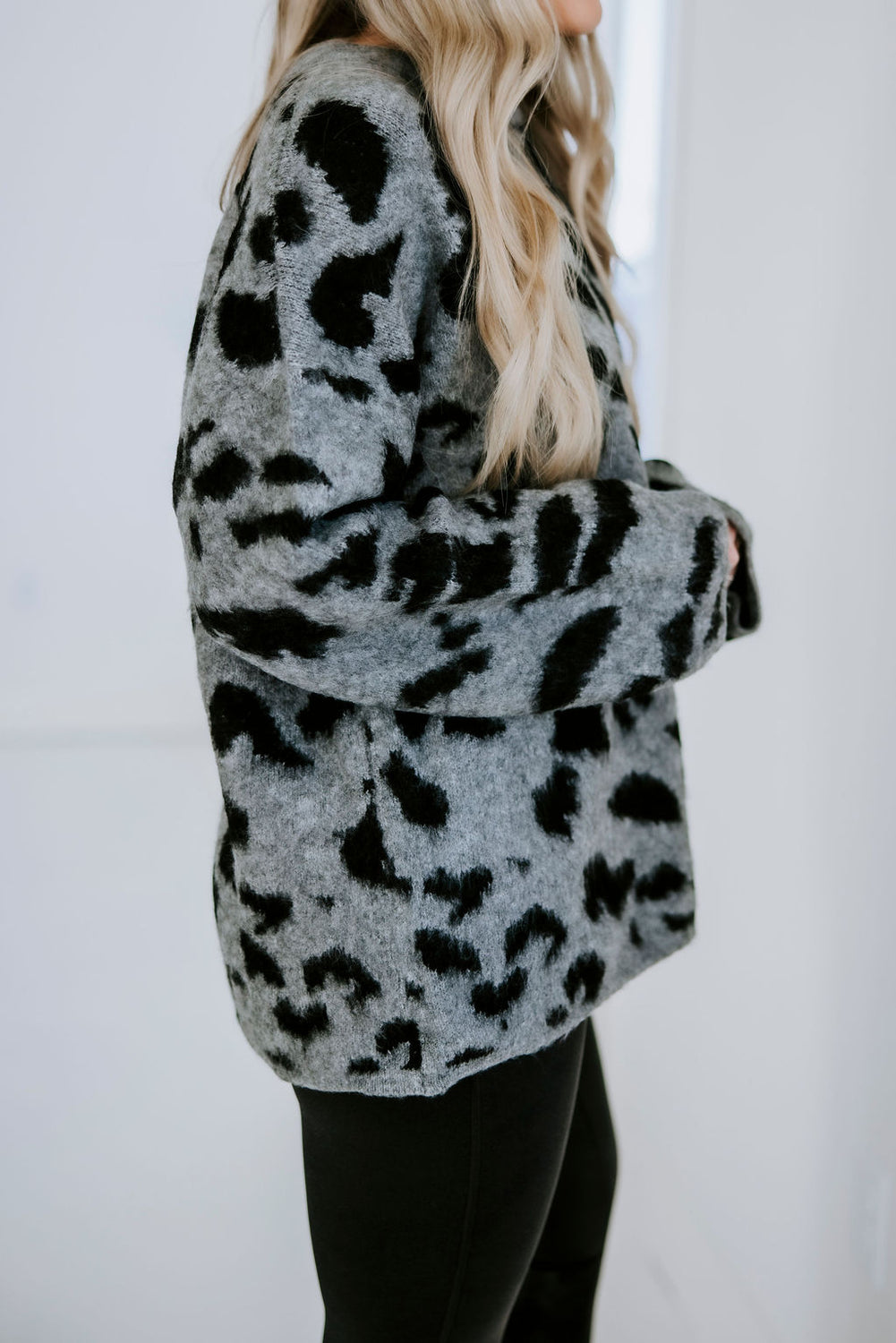 Olenna Oversized Leopard Print Sweater