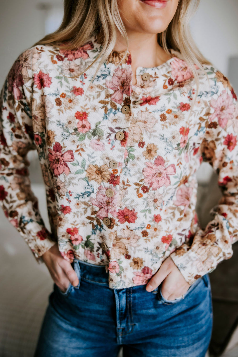 Juney Floral Print Cardigan