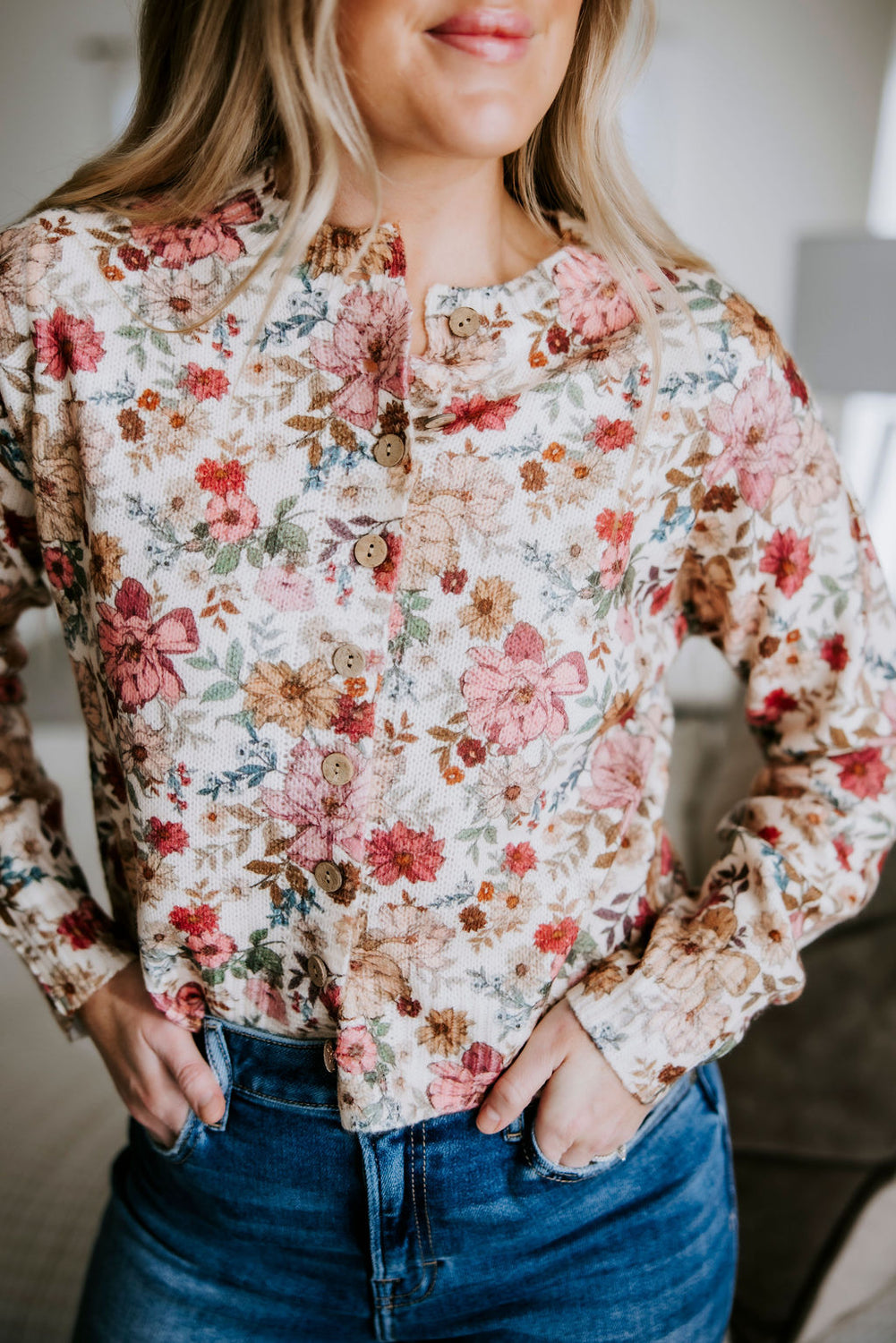 Juney Floral Print Cardigan