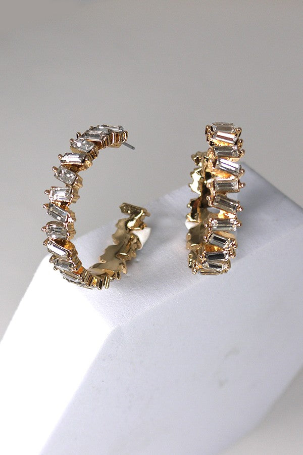 Jessup Rhinestone Hoop Earrings