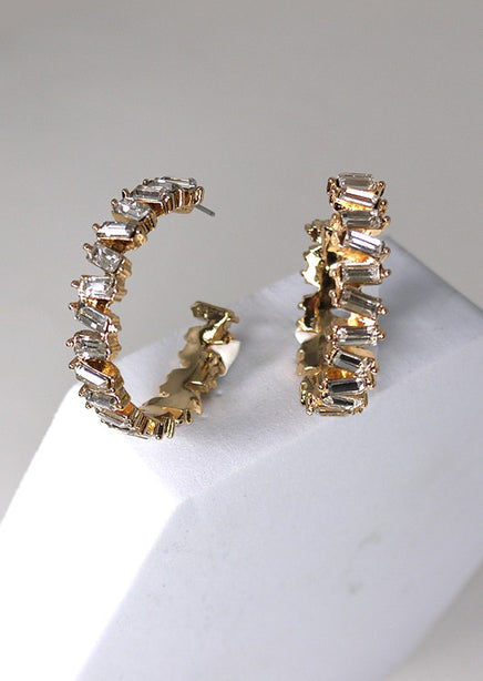 Jessup Rhinestone Hoop Earrings