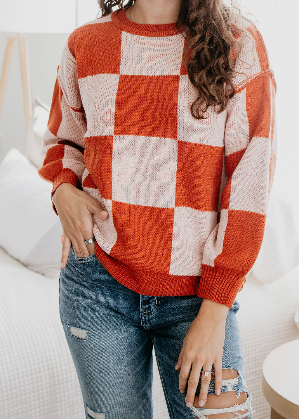 image of Emerie Checkered Sweater