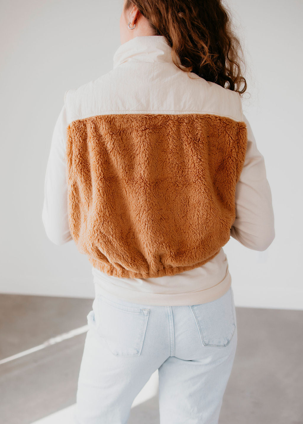 Jeena Shearling Half-Zip Vest