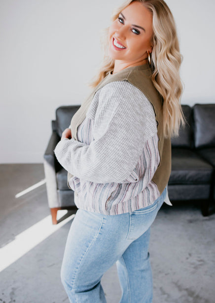 Jordin Mixed Knit Top