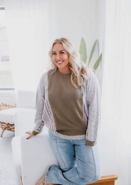 Jordin Mixed Knit Top