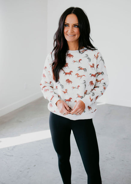 Horse Print Sweatshirt