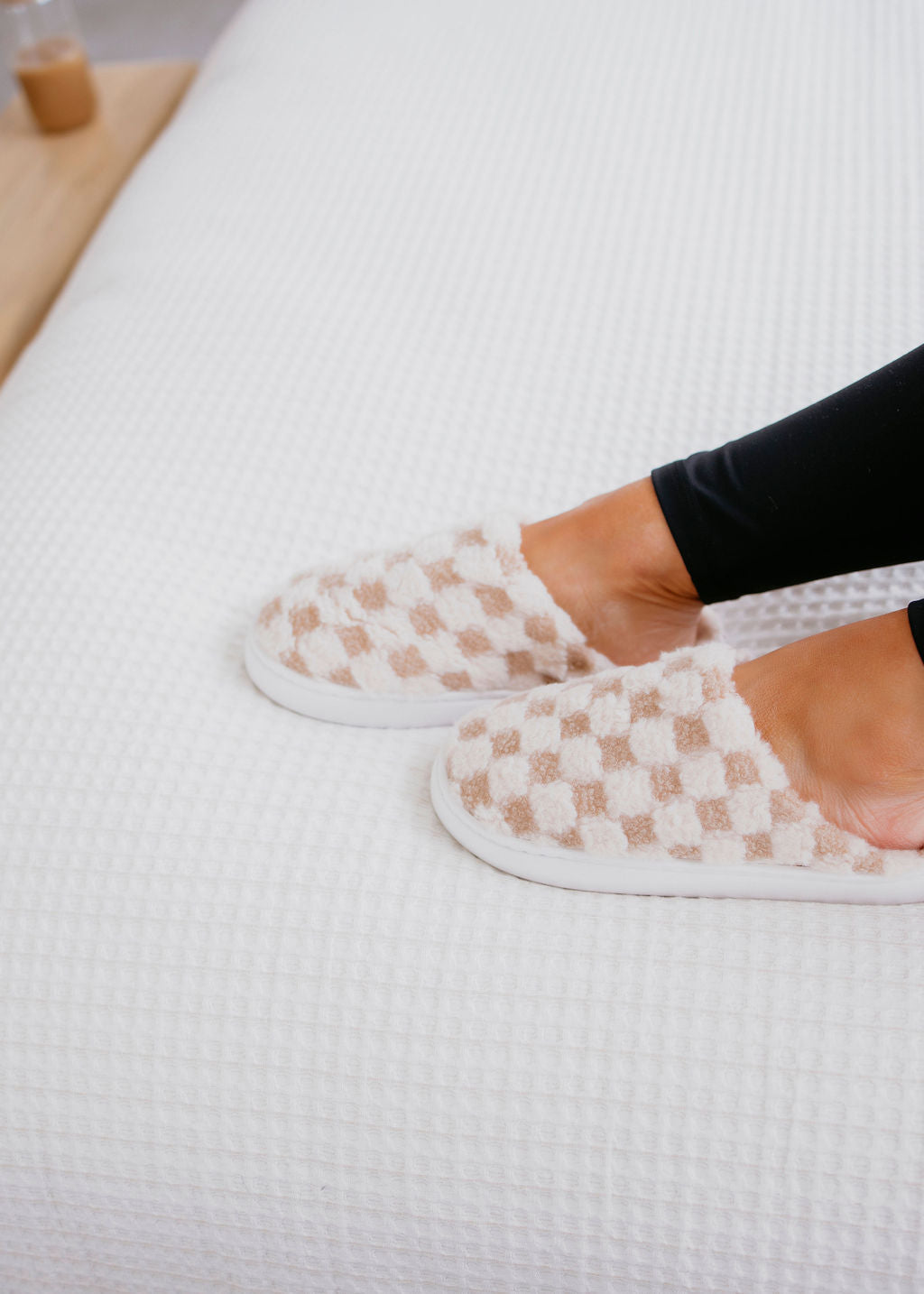 image of Checkered Plush Slippers