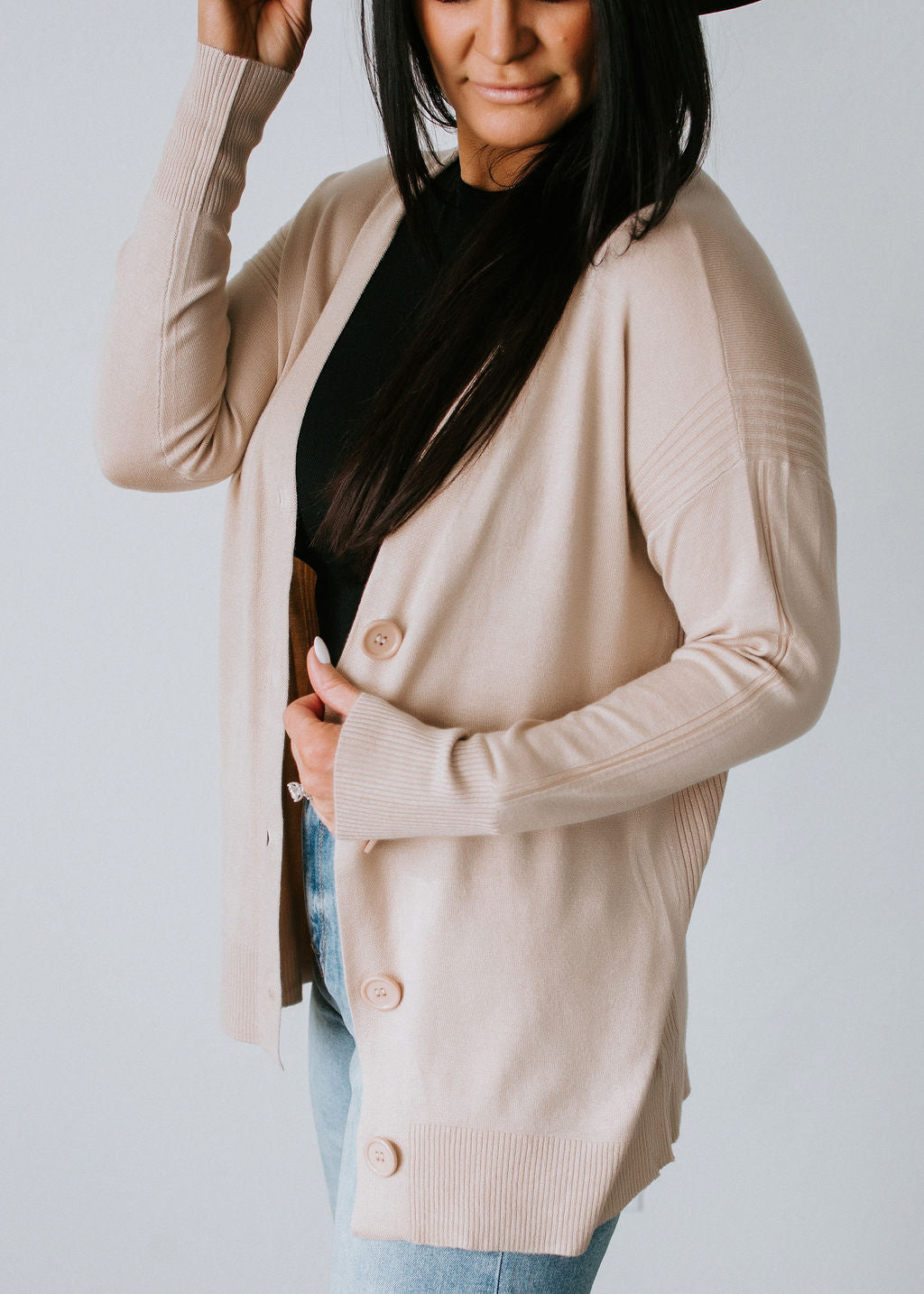 image of Alecia Button Front Cardigan