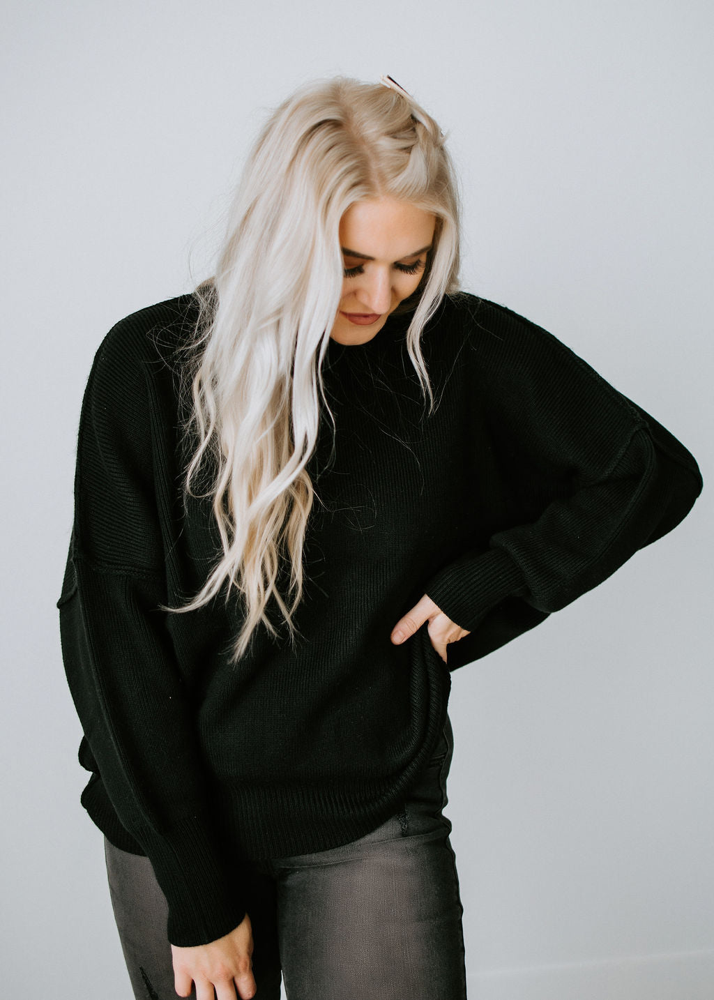 image of Roslyn Mock Neck Sweater by Chelsea DeBoer