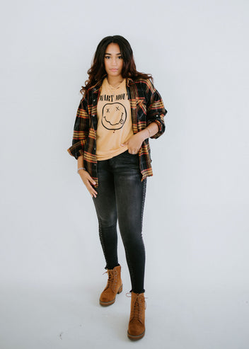 Evyn Frayed Button Down Plaid