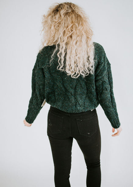 Tiffany Cable Knit Crop Sweater FINAL SALE