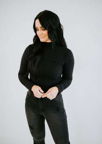 Winnie Brushed Mock Neck Top