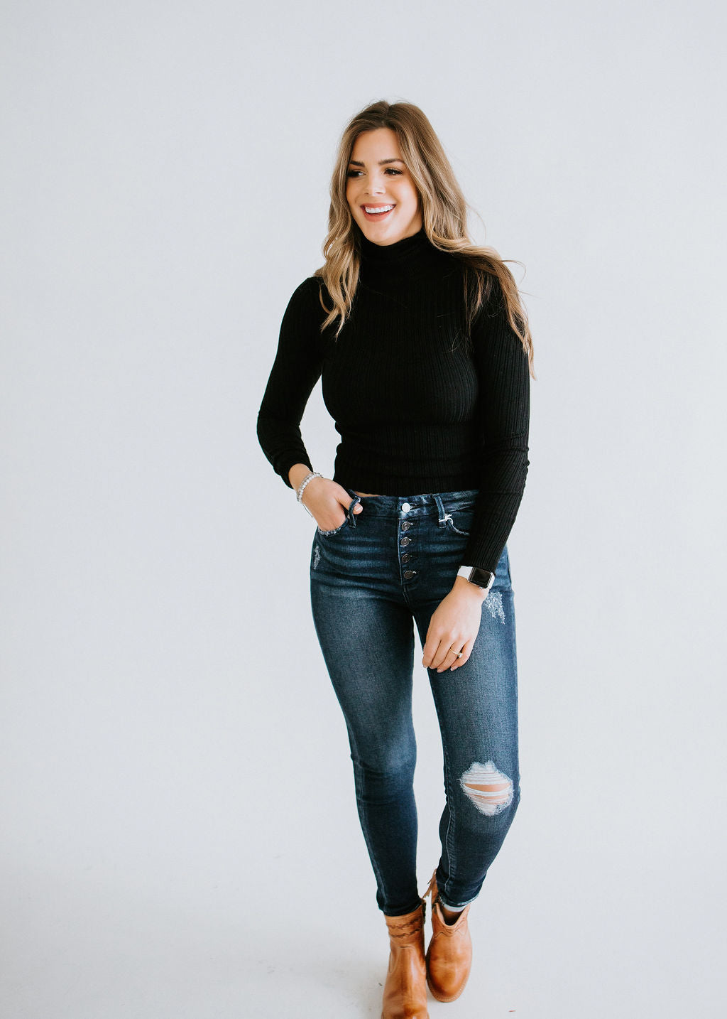 Mallory Ribbed Turtleneck Top FINAL SALE